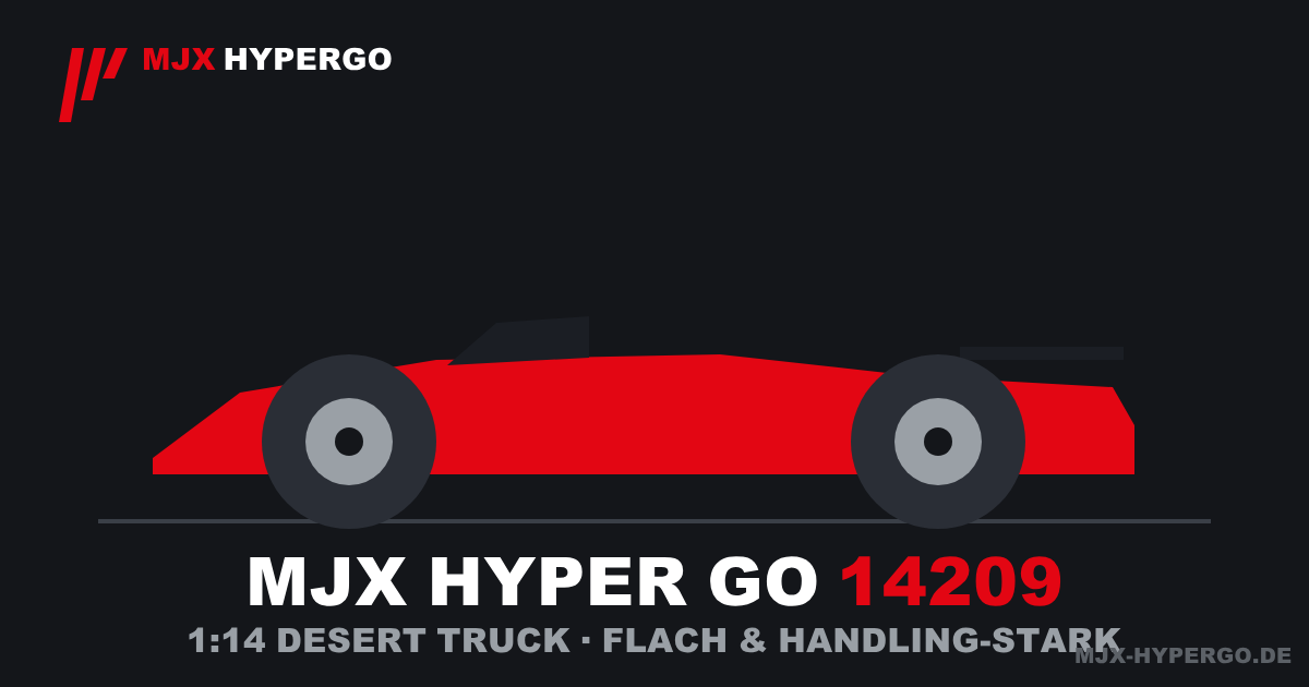 Stilisierte Seitenansicht des MJX Hyper Go 14209: flacher 1:14 Desert Truck